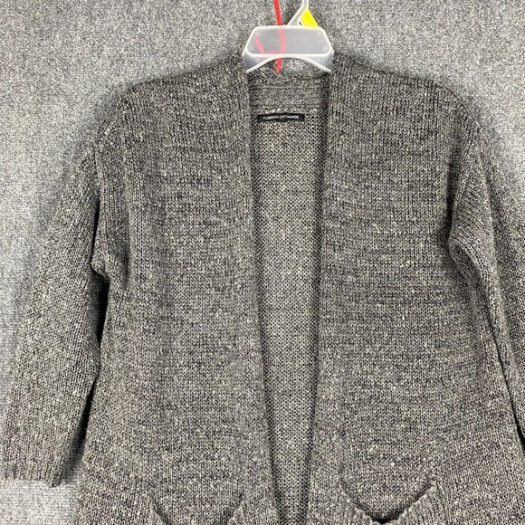 Foreign Exchange Cardigan Women's Medium Gray Sweater Knitted Acrylic - Picture 2 of 7